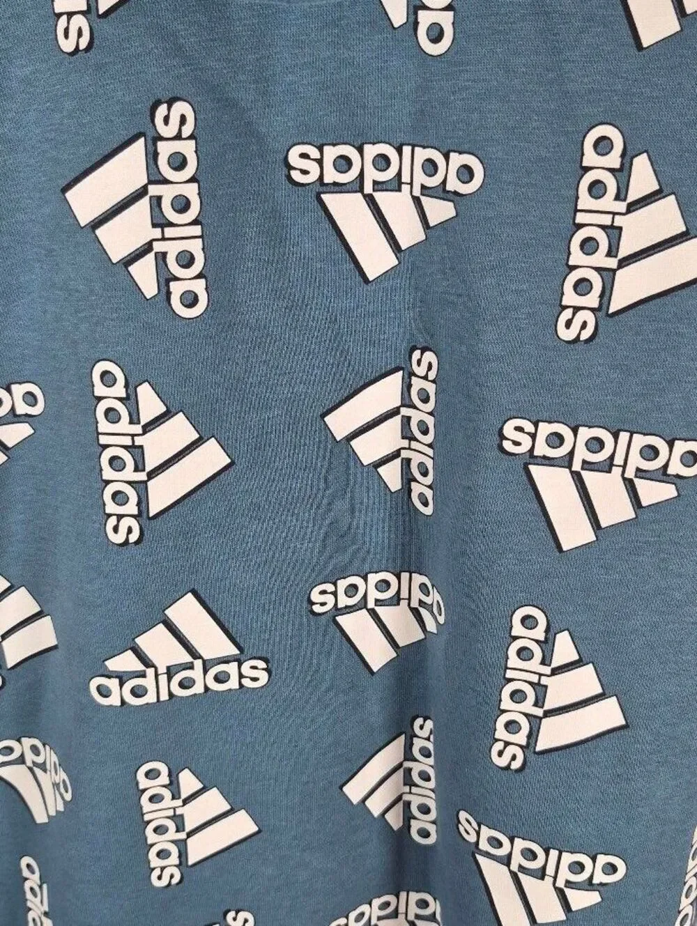 Adidas XL Orbit Indigo All Over Logo Fleece Hoodie